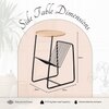 Rattan Iron Side Table in Black Colour