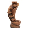 Orange Fiber Glass 7 Stacked Chalice Water Fountain