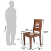 Kerry Solid Wood Dining Chair in Teak Finish & Wheat Brown Colour - Set of 2