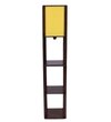 Brown Square Floor Lamp with Yellow Shade