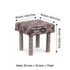 Lisbone Solid Wood Stool in Black Diamond Jackard fabric