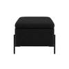 Doe Buck Luxury Boucle Storage Bench in Black Colour with Black Metal Legs