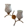 Devansh Metal Electric Wall Light in Gold Colour with Multi Shade Count of 2 Lights