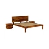 Esra Sheesham Wood Queen Size Bed Non Storage Honey OakOak Finish (60 x 78 inches)
