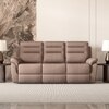 Silvana Three Seater Motorized Fabric Recliner in Taupe Beige Colour
