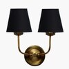 Devansh Metal Electric Wall Light in Gold Colour with Black Shade Count of 2 Lights