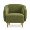 Okla Boucle Curved Barrel Accent Chair Green Colour