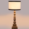 Devansh Multicolor Cotton Table Lamp With  Wood Natural Base (7X7X21.25 Inches)-8