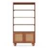 Takai Solid Wood and Cane Bookshelf In Red Cedar Finish