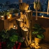 Olive Green Tree Carfted Cascade Water Fountain