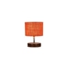 Harari Orange Jute Table Lamp with brown wood base
