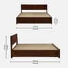 Induswood Box Storage Solid Wood Bed Queen Size in Tobacco Colour