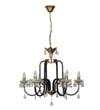 Margaret 6 Light Black and Antique Brass Crystal Chandelier