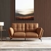 Vetra 2 Seater Leather Sofa In Pecan Brown Colour