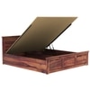 Stainfiled Solid Wood Queen Size Bed In  Hydraulic Storage Bed In Teak Finish