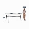 Acme Metal 6 Seater Dining Table in Black Powder Finish