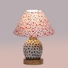 Devansh Conical Multi Cotton Shade Lamp With Wood & Mosaic Glass Base For Decoration/Office/Home/Gifting/Study For Decoration/Office/Home/Gifting/Study -(10X10X14.5) Inches -A