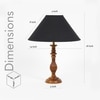 Lorette hand crafted Solid wood honey finish table lamp With Black Cotton Shade