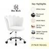 Doe Buck Preglo White Velvet Upholstered Swivel Office Chair