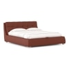 Stanhope Upholstered Hydraulic Storage King Size Bed In Sienna Brown Leatherette Colour