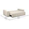 Riyab 3 Seater Fold Out Sofa Cum Bed In Cream Colour