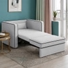 Elano Modern Premium  1 Seater Boucle  Pull Out Sofa Cum Bed with Improted Mechanism In white  Color