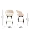 Doe Buck Mixoy Velvet Bar Stool in Emerald Beige Colour with Gold Accents