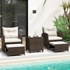 Carry Bird Wicker Patio Furniture Outdoor Balcony Chairs In Brown And Half White Colour