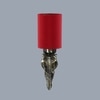 Devansh Metal Electric Wall Light in Antique Gold Colour with Red Shade Count of 1 Light