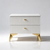 Aurum Wood Side Table in White Colour