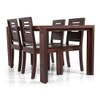 Kerry Solid Wood Dining Chair in Teak Finish & Wheat Brown Colour - Set of 2