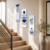 The Castle Decor Blue Botanical Abstract Wall Art Set of 3 36x39 Inch
