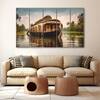 The Castle Decor Kerala Houseboat Wall Art Set of 5 Digital Painting 27x48 Inch