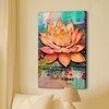 Abstract Digital Lotus Flower Canvas Wall Art 22 x 34 Inch