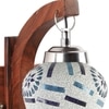 Devansh Solid Wood Electric Wall Light in Brown Colour with Multi Shade Count of 1 Light