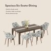 Atlas Crest Solid Wood 6 Seater Dining Table with 6 Rochelle Lounge Chair
