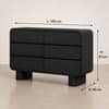 Roswell Solid Wood Chest Of 6 Drawers In Black Finish