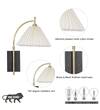 KIANIA Single Light Black and Brass Wall Fitting with White Shade