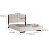 Jacklin Upholstered King Size Non Storage Bed in Cloud Beige and Walnut Brown
