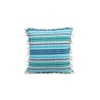 Acrylic Striped Cushion Cover with Lace Set of 2 (24 X 24 Inches)