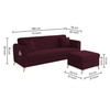 Daraco Velvet L shape 4 Seater Sofa in red wine color