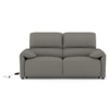 Leeroy Leather Two Seater Motorized Recliner in Falcon Grey