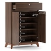 Webster 15 Pair Shoe Rack in Walnut Finish