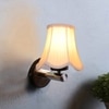 Devansh Metal Wall Mounted Lamp With Off-White Cotton Shade