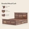 Fidora Solid Wood Queen Size Drawer Storage Bed In Teak Finish