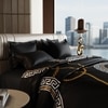 Stoa Paris Satin Comforter, 300TC Comforters for King Size Bed or King White Gold