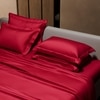Stoa Paris 300 TC Satin Bedsheet Super King Size Bed With Pillow Covers in Flirty Red