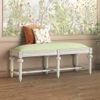 Lucine Upholstered Solid Wood Bench In White Finish With Tender Green Fabric Colour