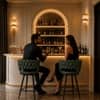 Doe Buck Presley Braided Faux Leather Bar Stool in Green Colour