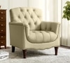 Jones Pu Leather W in g Chair in Beige